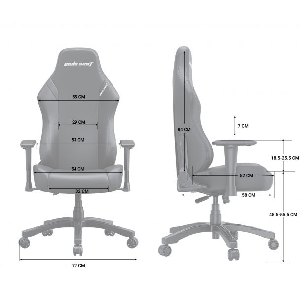 Крісло геймерське Anda Seat Luna L Fabric Grey (871380171) hatta